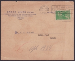 1937-H-50 CUBA REPUBLICA (LG-1212) TARJETA ESPECIAL ITINERARIO BARCOS GRACE LINE. SHIP. - Briefe U. Dokumente