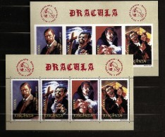 Roumanie Romania 2004 N° BF 275 D + ND ** Littérature, Roman, Bram Stoker, Dracula, Croix, Victime, Sang, Cercueil, Dent - Neufs