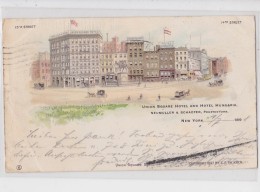 UNION SQUARE HOTEL AND HOTEL HUNGARIA VERY OLD CARD 1898 - Bars, Hotels & Restaurants