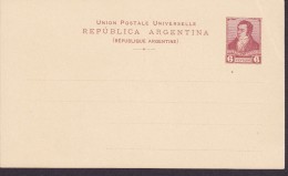 Argentina UPU Postal Stationery Ganzsache Entero 6 Centavos Rivadavia Unused - Postal Stationery