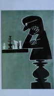 JEU - ECHECS - CHESS - ECHECS -  CHESS IN PAINTING. Modern POSTCARD  - Raymond Savignac "Reflections" - Scacchi