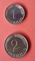 ALLEMAGNE 2 Pièces De  1 Et 2  Pfennig   Voir Photo - Andere & Zonder Classificatie