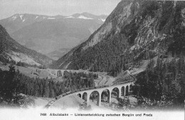 ALBULABAHN → Langer Dampfzug Unterwegs Zwischen Bergün Und Preda, Ca.1920 - Bergün/Bravuogn