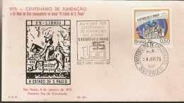 Brazil & FDC Centenary Of The São Paulo State Foundation And 95 Local Newspaper Birthday, São Paulo, 1975 (1134) - FDC