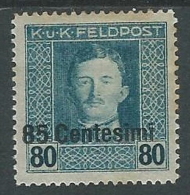 1918 OCCUPAZIONE AUSTRIACA EFFIGIE 85 CENT SU 80 H MH * - P1-6 - Oostenrijkse Bezetting