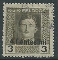 1918 OCCUPAZIONE AUSTRIACA USATO EFFIGIE 4 CENT SU 3 H - P1-6 - Occ. Autrichienne