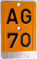 Velonummer Mofanummer Aargau AG 70 - Nummerplaten