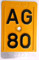 Velonummer Mofanummer Aargau AG 80 - Placas De Matriculación