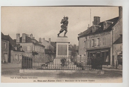 CPA DUN SUR AURON (Cher) - Monument De La Grande Guerre (et Commerce) - Dun-sur-Auron