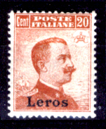 Italia-F01222 - Egeo - Lero 1917: Sassone N. 9 (+) LH - Privo Di Difetti Occulti - Egée (Lero)
