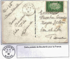Maroc Morocco Marruecos Lettre Cover Carta Boudenib 1938 Bou Denib - Briefe U. Dokumente