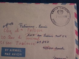 "" ENV .AVION   07 / 08 / 1978  //  Cachet  INTERIM  FORCE  IN  LEBANON   "" Flamme Au Dos - Autres & Non Classés