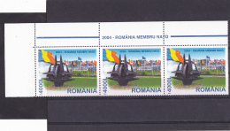 #130    ROMANIA AS A NATO MEMBER, FLAGS, COUNTRIES, 2004, 3 X STAMPS,  MNH**,   ROMANIA. - Neufs