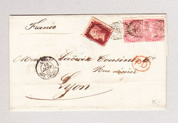 GB London 15.1.1862 Mit 1 Penny Rot Gez Und  2x4 Pence Auf Briefhülle Nach Lyon Frankreich - Lettres & Documents