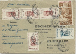 1945 - MADAGASCAR - ENVELOPPE Par AVION Avec POSTE AERIENNE De TANANARIVE Pour ZÜRICH (SUISSE) - Lettres & Documents