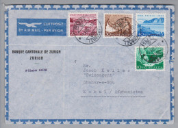 Schweiz Pro Patria 1953-01-07 Luftpostbrief 100 Rp. Nach Kabul Afghanistan - Covers & Documents