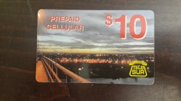 Surinam--(SR-TEL-REF-0005B)-city At Night-mobil Refil-(2)-($10)-(843219355766)-used Card+1card Prepiad Free - Suriname