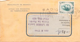 MONACO ENVELOPPE DE MONTE CARLO POUR PYLA SUR MER DU 28 MARS 1958 - Cartas & Documentos