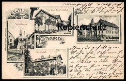 ALTE POSTKARTE GRUSS AUS FURTWANGEN GEWERBEHALLE KAISERDENKMAL SCHNITZEREISCHULE UHRMACHERSCHULE Bahnpost Donaueschingen - Furtwangen