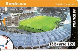 CARTE-PUBLIC-F 873.985-120U-04/98-SC7-BORDEAUX-STADE-COUPE DU MONDE 98-V° N°SERIE Commtt Par 7-UTILISE-TBE-RARE-Va Rieté - Variëteiten