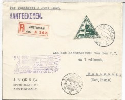 HOLANDA CC 1937 VUELO ESPECIAL AMSTERDAM BANDOENG INDIAS HOLANDESAS - Airmail