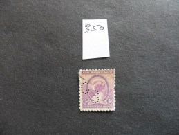 Etats-Unis :Perfins :timbre N°353  Perforé  G B   Oblitéré - Perforados