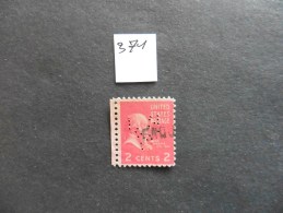 Etats-Unis :Perfins :timbre N° 371   Perforé       Oblitéré - Perforados