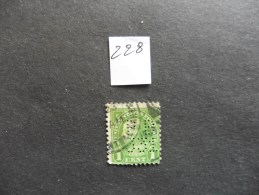 Etats-Unis :Perfins :timbre N° 228   Perforé   P B 331   Oblitéré - Perforados