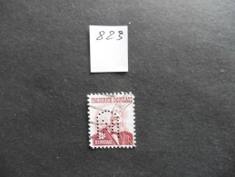 Etats-Unis :Perfins :timbre N° 823   Perforé   K   Oblitéré - Perforés