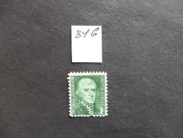 Etats-Unis :Perfins :timbre N° 816   Perforé   U O F M   Oblitéré - Perforados