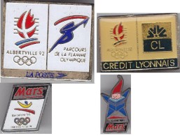 Pin's J O ALBERTVILLE 1992. Lot De 4 - Habillement, Souvenirs & Autres