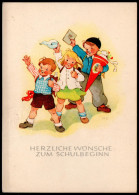 5704 - Alte Glückwunschkarte - Schulanfang Schulbeginn - Marianne Drechsel - DDR 1959 - Children's School Start