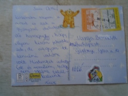 D138452  Hungary  Used Stamps On Postcard  -20 + 6 Ft  Bear  Teddy Bear   Ca 2000 - Gebruikt