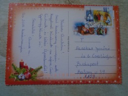 D138462   Hungary  Used Stamps On Postcard   90  Ft 2000's   Sacra Familia - Usado