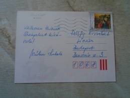 D138467   Hungary  Used Stamps On Postcard   24  Ft   1999 Christmas  Stamp - Oblitérés