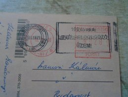 D138470  Hungary  Franking Machine  HEVES    28  Ft. 2001  -100 éves A Levélfeldolgozó üzem  Handstamp Doubled - Used Stamps