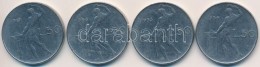 Olaszország 1955-1963R 50L Acél (4x) T:2 Apró Ph. Italy 1955-1963R 50 Lire Stainless Stell... - Ohne Zuordnung