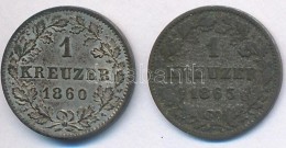 Német Államok / Württemberg 1860. 1kr Ag + 1863. 1kr Ag T:2,2- Patina
German States /... - Ohne Zuordnung
