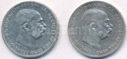 Ausztria 1915-1916. 1K Ag 'Ferenc József' (2x) T:2
Austria 1915-1916. 1 Corona Ag 'Franz Joseph' (2x) C:XF - Ohne Zuordnung