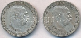 Ausztria 1912-1914. 1K Ag 'Ferenc József' (2x) T:2
Austria 1912-1914. 1 Corona Ag 'Franz Joseph' (2x) C:XF - Ohne Zuordnung