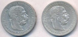 Ausztria 1899. 1K Ag 'Ferenc József' (2x) T:2 
Austria 1899. 1 Corona Ag 'Franz Joseph' (2x) C:XF - Ohne Zuordnung