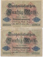 Német Birodalom 1914. 50M (5x) T:III
German Empire 1914. 50 Mark (5x) C:F - Unclassified