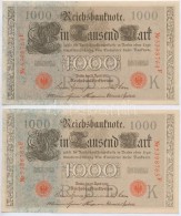 Német Birodalom 1910. 1000M (5x) Két SorszámkövetÅ‘ Párral, HétjegyÅ±... - Unclassified