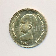 Spanyolország 1890. 5P 'XIII. Alfonz' Aranyozott Fém Modern Mini Fantáziapénz (10mm)... - Non Classificati
