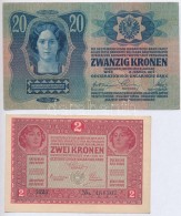 1913. 20K + 1917. 2K + 1920. 1K + 1920. 2K (2x) Egyik '2ab Csillaggal' T:I-,II,III - Ohne Zuordnung