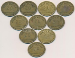 Németország DN '20 Wertmarke' Cu Zseton (10x) (25x21mm) T:2,2- Germany ND '20 Wertmarke' Cu Token... - Unclassified