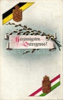 T2 Herzlichen Ostergruss/ Austrian, Hungarian Flag, Military Propaganda - Ohne Zuordnung