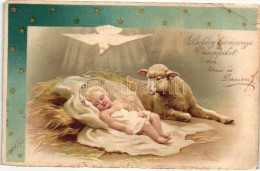 T3 Christmas, Jesus, Lamb, Dove, Stars, Litho (small Tear) - Ohne Zuordnung