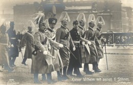 ** T1/T2 Kaiser Wilhelm Mit Seinen 6 Söhnen; A. Grohs Photo / Wilhelm II, Kronprinz Wilhelm - Ohne Zuordnung