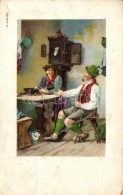 * T3 Nestlé-féle Gyermekliszt / Children's Flour, Advertisement, Folklore Couple, Serie III. Litho ... - Ohne Zuordnung